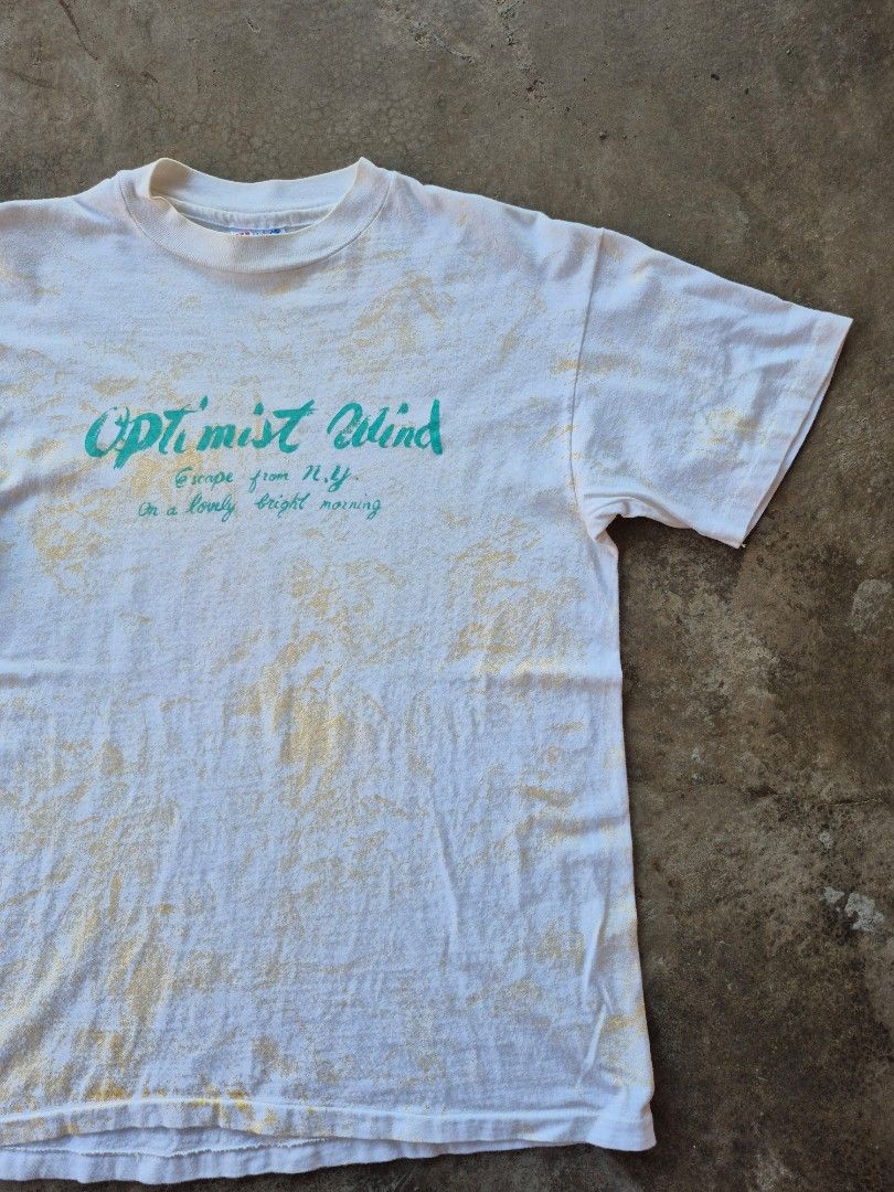 VINTAGE 90S HANES TIE DYE ART TEE OPTIMIST WIND (Category: Tshirts & Polo Shirts) located in Pasir Mas. Submitted by nzrn_ba (Listing ID 1449107311, Image 3). Description: Vintage 90s Hanes Tie Dye Art Tee Size M Pit 19.5 labuh 27 Cond 8/10, color okay design cun, single stitch, made in USA RM38 free post Postage only, no meet ups no COD T140626.