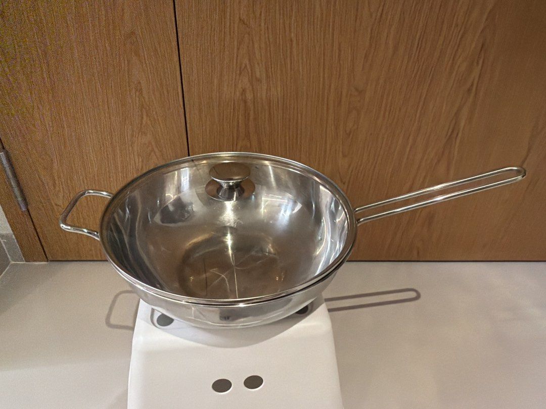WMF Stainless Steel Wokpan With Glass Lid 30cm
