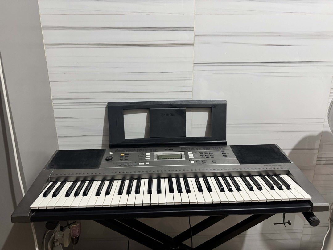 Yamaha PSR-E353 Keyboard (Category: Musical Instruments) located in Marikina City. Submitted by elaishoppe (Listing ID 1449158295, Image 2). Description: Yamaha PSR-E353 Keyboard Good for beginners Inclusions: ✅ Keyboard ✅ Keyboard stand ✅ Music sheet holder ✅ Power cable ISSUES! * 2 keys are not working. Please read: * No sustain pedal included. * No box..