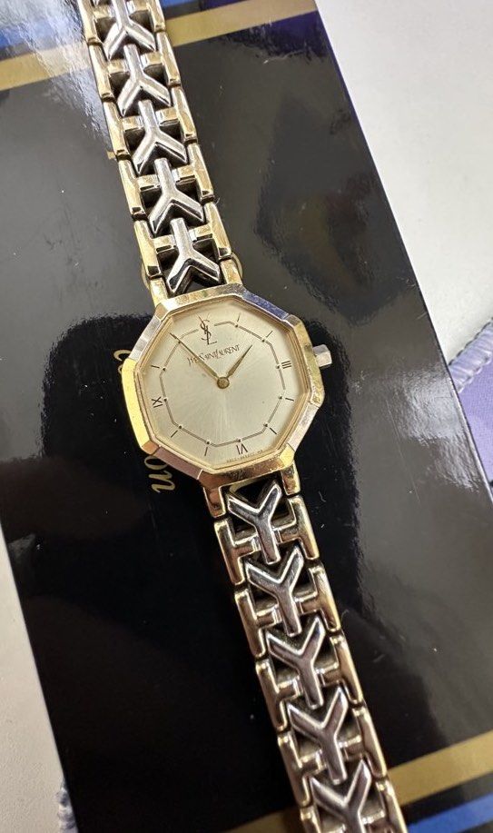 Yves Saint Laurent YSL Octagon Watch (Category: Women's Watches) located in Abucay. Submitted by preloved.iah (Listing ID 1436150564, Image 2). Description: — Yves Saint Laurent Octagon Vintage Women’s Watch Two-tone Steel and Gold — authentic from japan — with extra links and box.