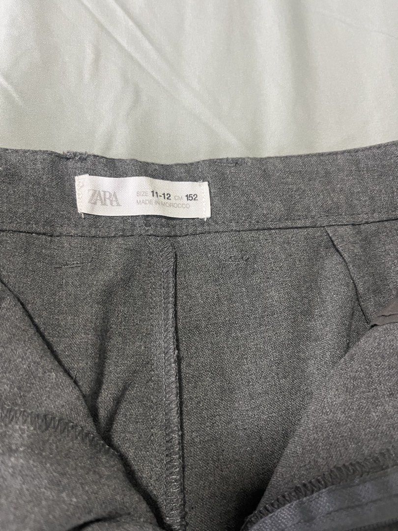 ZARA wide leg trousers (Category: Other Bottoms) located in Baguio. Submitted by cookiesstore (Listing ID 1449327234, Image 2). Description: ZARA 11-12y (but can fit petite women) Grey wide leg trousers Waist 13in Length 35in SF 75.