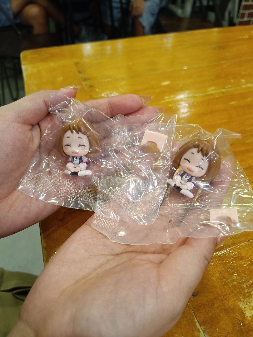 Uraraka Ochaco Gashapon figures with capsule (Category: Designer & Blind Box Toys) located in Manila. Submitted by pre_lovie_stuff02 (Listing ID 1449444049, Image 1). Description: - Set of 2 uraraka gashapon - Brand new, still in original plastic packaging, never been opened, with capsule - Uraraka Ochaco (2) - 280 each - OR 1 URARAKA TRADE FOR DEKU.