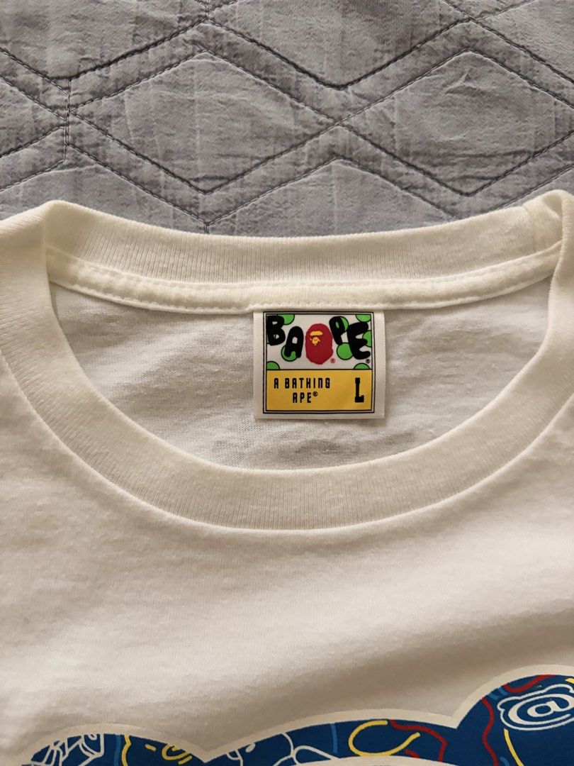 A Bathing Ape Busy Works Bear Tee White Size L (Category: Tshirts & Polo Shirts ) located in Paranaque City. Submitted by rafadg (Listing ID 1449373607, Image 2). Description: - White A Bathing Ape (Bape) T-shirt - Bought in Nagoya Japan - Used twice - RFS: Decluttering.