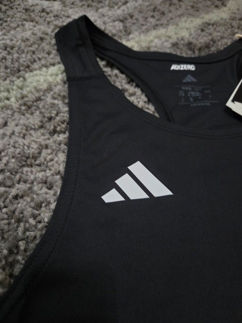 Adidas Running Adizero Essentials Running Singlet Men (Category: Activewear) located in Bacoor. Submitted by robingueco (Listing ID 1449519981, Image 2). Description: Adidas Running Adizero Essentials Running Singlet Men Medium: W 19"x L 28" Large: W 19.5"x L 28" ₱999 Only!.
