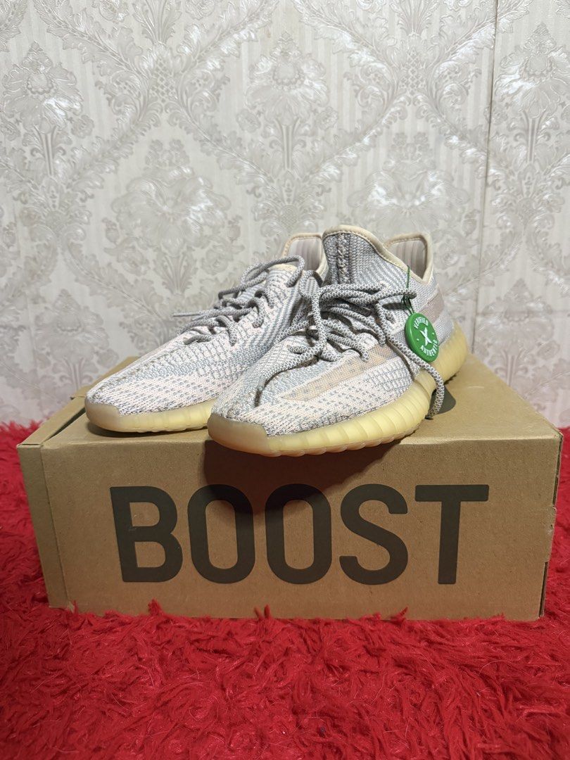 Adidas Yeezy Boost 350 V2 "Sesame" (Category: Sneakers) located in Las Pinas. Submitted by jonnnnnnnn (Listing ID 1449465128, Image 1). Description: - Authentic Adidas Yeezy Boost 350 V2 - Colorway: Sesame - Features signature Primeknit upper - Equipped with comfortable Boost sole - Includes original box - Ideal for casual wear and everyday style.