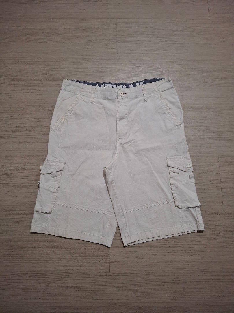 "AIR WALK" WHITE BAGGY CARGO JORTS (Category: Shorts) located in Manila. Submitted by deepsythrift (Listing ID 1449477865, Image 1). Description: "AIR WALK" WHITE BAGGY CARGO JORTS — MEASUREMENT (INCHES) WAIST: 37.5 LENGTH: 22.5 THIGH: 13 LEG OPENING / HEM: 11.4 — MINE: ₽499 — (10/10) EXCELLENT CONDITION MUST HAVE FAV CARGO HARD DENIM HEAVY THICK BAGGY — FLAW(S): NONE — NOTES: READ THE THREE PINNED POST MANAGE YOUR EXPECTATIONS COLOR MAY VARY DUE