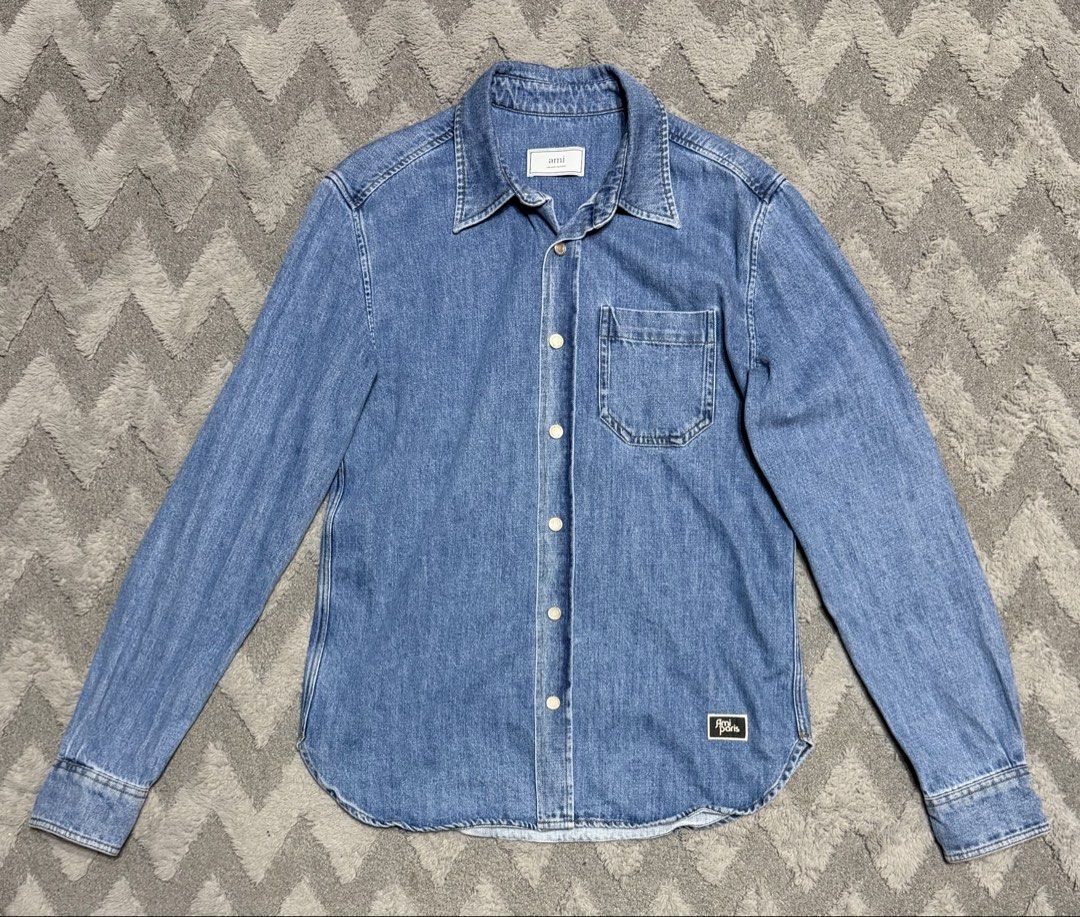 Ami - Denim Buttondown Jacket (Category: Formal Shirts) located in Cavite. Submitted by commoncourtesy (Listing ID 1449526215, Image 1). Description: Authentic Size Medium .