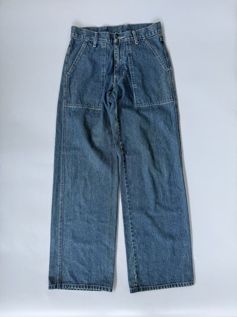 Baker Fatigue Denim Pants (Category: Jeans) located in Baguio. Submitted by themgarbage (Listing ID 1449530477, Image 1). Description: Size tagged: Issue:none Waistline:30 Length:41.5 Thighs:13 Opening:10.