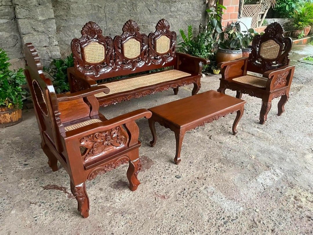 Beautiful Sala set narra wood (Category: Sofas) located in Manila. Submitted by carmelites36250 (Listing ID 1449423565, Image 1). Description: Beautiful Sala set sofa Solid narra wood refurbish no issue Price-37, 000.