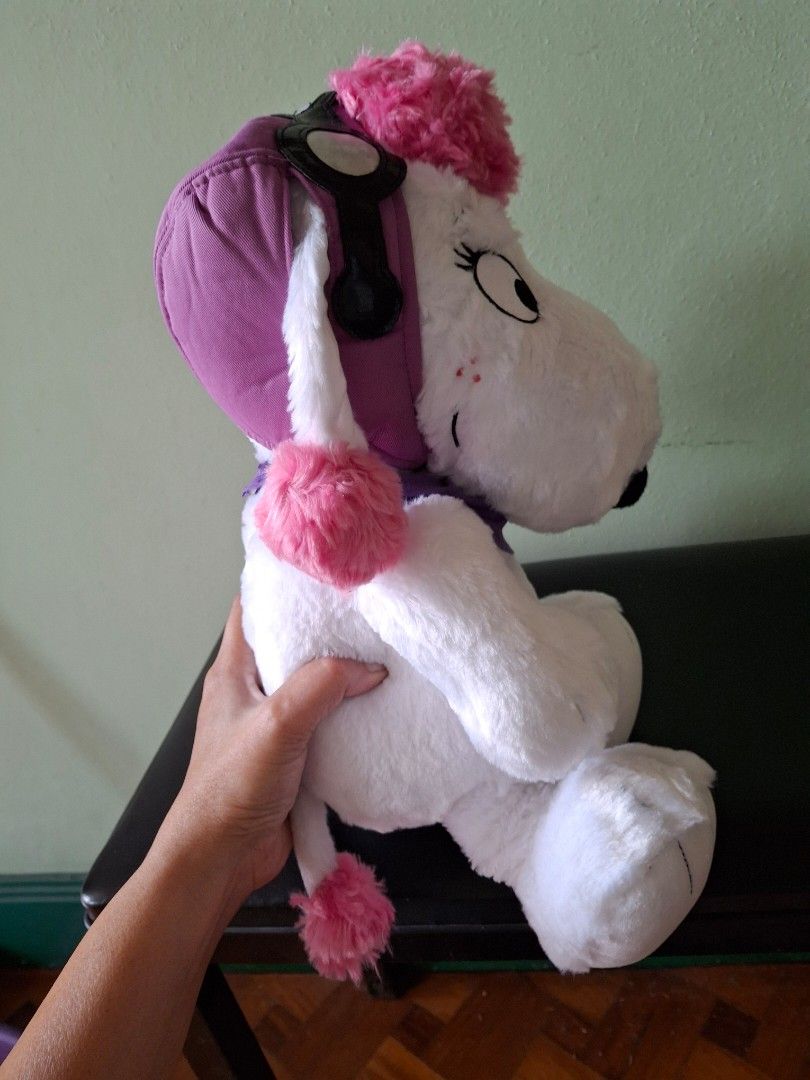 Belle Snoopy Plush Toy (Category: Plushies & Soft Toys) located in Quezon City. Submitted by pure_trinsky (Listing ID 1449338621, Image 2). Description: - Adorable Belle plush - Cute pink pom poms on ears and tail - Stylish purple scarf and goggles - Super soft and cuddly - Great gift for kids or collectors - Approximately 14 inches in length - Peanuts Build A Bear on tag - Rare item.