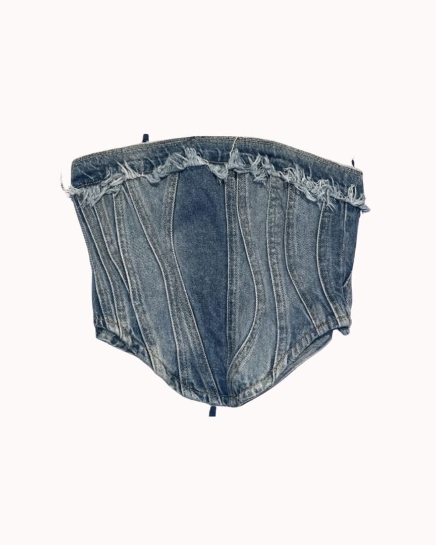 Bershka Denim Corset Top (Category: Others Tops) located in Quezon City. Submitted by jelloscloset (Listing ID 1449407585, Image 1). Description: .