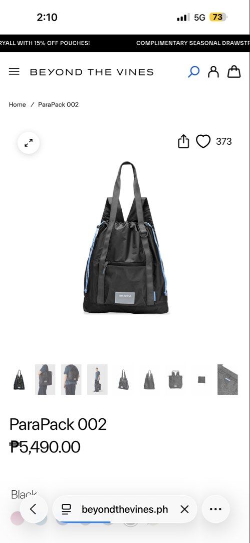 Beyond The Vines ParaPack 002 Black Backpack (Category: Backpacks) located in Manila. Submitted by migflo (Listing ID 1449382209, Image 1). Description: - Beyond The Vines ParaPack 002 - Color: Black - Ideal for everyday use and travel - Ample space and multiple pockets for organization - Highly versatile bag.