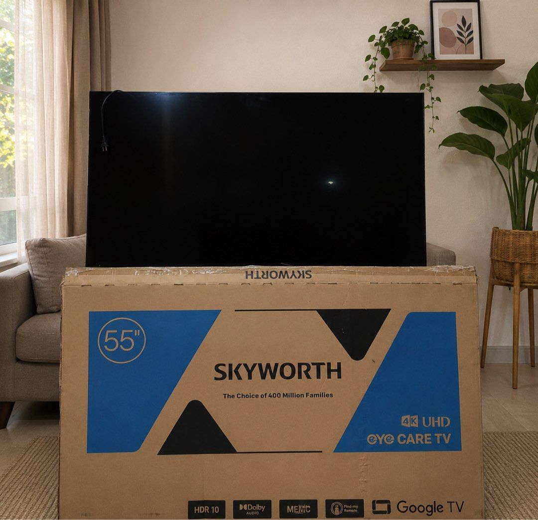 Brand New Skyworth 55” 4K UHD Google TV (Category: TV) located in Los Banos. Submitted by witch.fairyclub (Listing ID 1449470458, Image 1). Description: 🔥 BRAND NEW SKYWORTH 55” 4K UHD GOOGLE TV – ONLY ₱27,000! 🔥 Selling because the wrong specs were delivered and the item is non-refundable. Bought for ₱29,000, letting it go for ₱27,000. ✔️ Never used ✔️ Screen plastic still attached ✔️ Google TV • 4K UHD • Dolby Audio ✔️ Video call available to