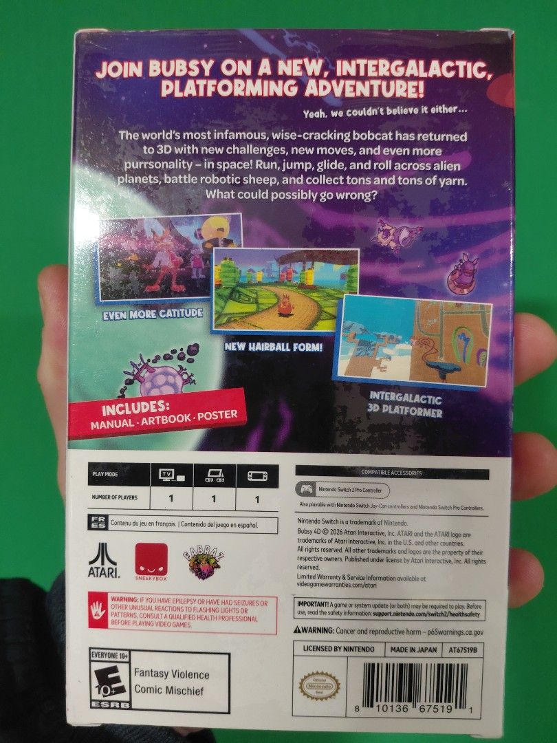 Bubsy 4D Pawsome Edition (Category: Video Games) located in Warrnambool. Submitted by gamesnthings (Listing ID 1449416080, Image 2). Description: Bubsy 4D Pawsome Edition for Nintendo SWITCH 2 imported from the States..
