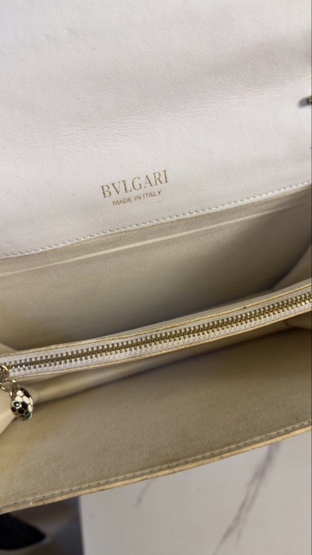 BVLGARI Serpenti Embellished Shoulder Bag (Category: Luxury Bags & Wallets) located in Paranaque City. Submitted by mykapoynton (Listing ID 1449519632, Image 3). Description: BVLGARI Serpenti Embellished Shoulder Bag - Iconic BVLGARI snake clasp - Gold chain strap - Clean interior with zippered pocket - Made in Italy - Ideal for nights out or special occasions.