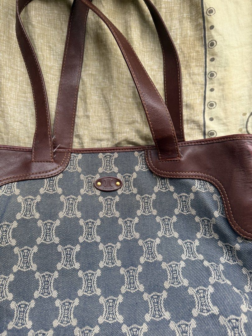 Celine Denim Macadam Canvas Leather Tote Bag (Category: Luxury Bags & Wallets) located in Quezon City. Submitted by kimdelano (Listing ID 1449378970, Image 2). Description: .