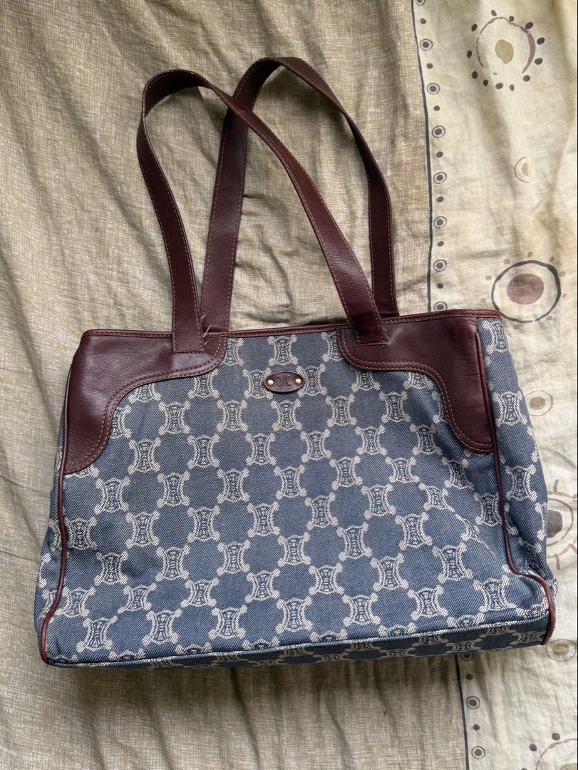 Celine Denim Macadam Canvas Leather Tote Bag (Category: Luxury Bags & Wallets) located in Quezon City. Submitted by kimdelano (Listing ID 1449378970, Image 1). Description: .