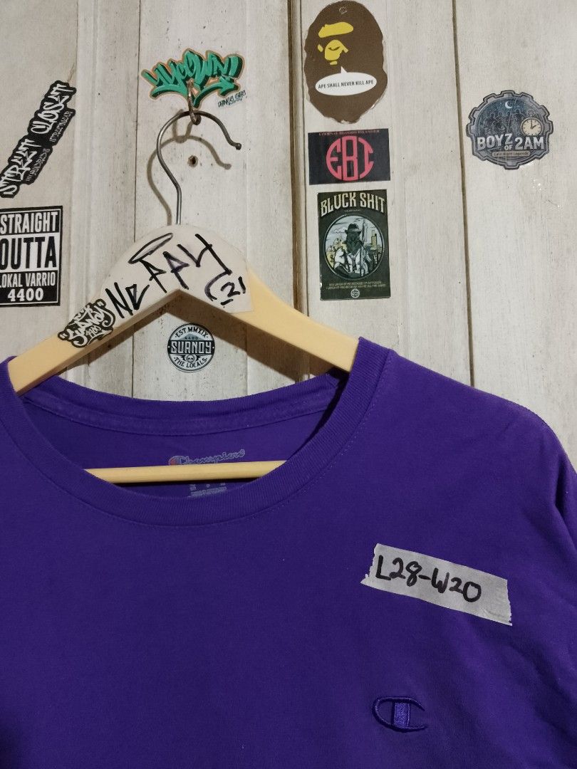 Champion Purple T-Shirt (Category: Tshirts & Polo Shirts ) located in Naga. Submitted by neppyboy (Listing ID 1449422138, Image 2). Description: - Vibrant purple Champion tee - Classic Champion logo on chest and sleeve - Ideal for casual wear - Easily pairs with jeans or shorts - Comfortable wardrobe staple.