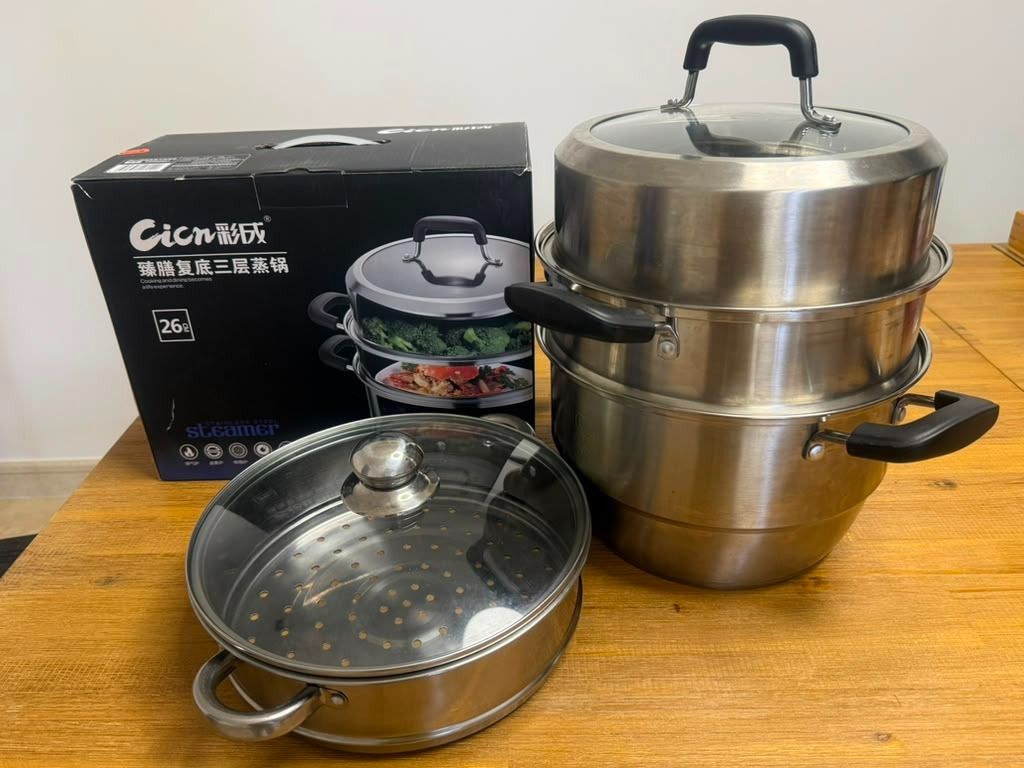 Cicin Stainless Steel 3-Tier Steamer Pot 26cm