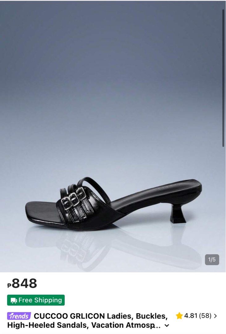 CUCCOO Y2k Square-Toe Buckle Kitten Heels (Category: Heels) located in Quezon City. Submitted by choiyiee14 (Listing ID 1449493540, Image 2). Description: Used these kitten heels only 4 times ✨ RFS: I have too many sandals already, so I’m letting these go. PM me if you have any questions or want more details. 📍Quezon City | GCash | Lalamove or J&T Courier.