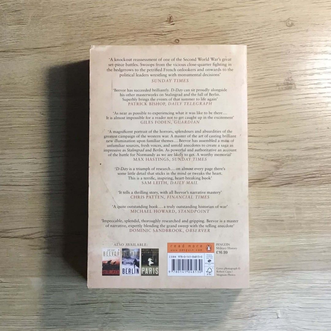 D-Day: The Battle for Normandy by Antony Beevor (Category: Storybooks) located in Caloocan City. Submitted by animobooks (Listing ID 1449331426, Image 2). Description: Number one bestseller by Antony Beevor. This book covers the battle for Normandy during World War II. It's a comprehensive account of the events. Great read for history buffs interested in the war. * Large Print Paperback * AUTHENTIC BOOK - This is a preloved book. Please be aware 