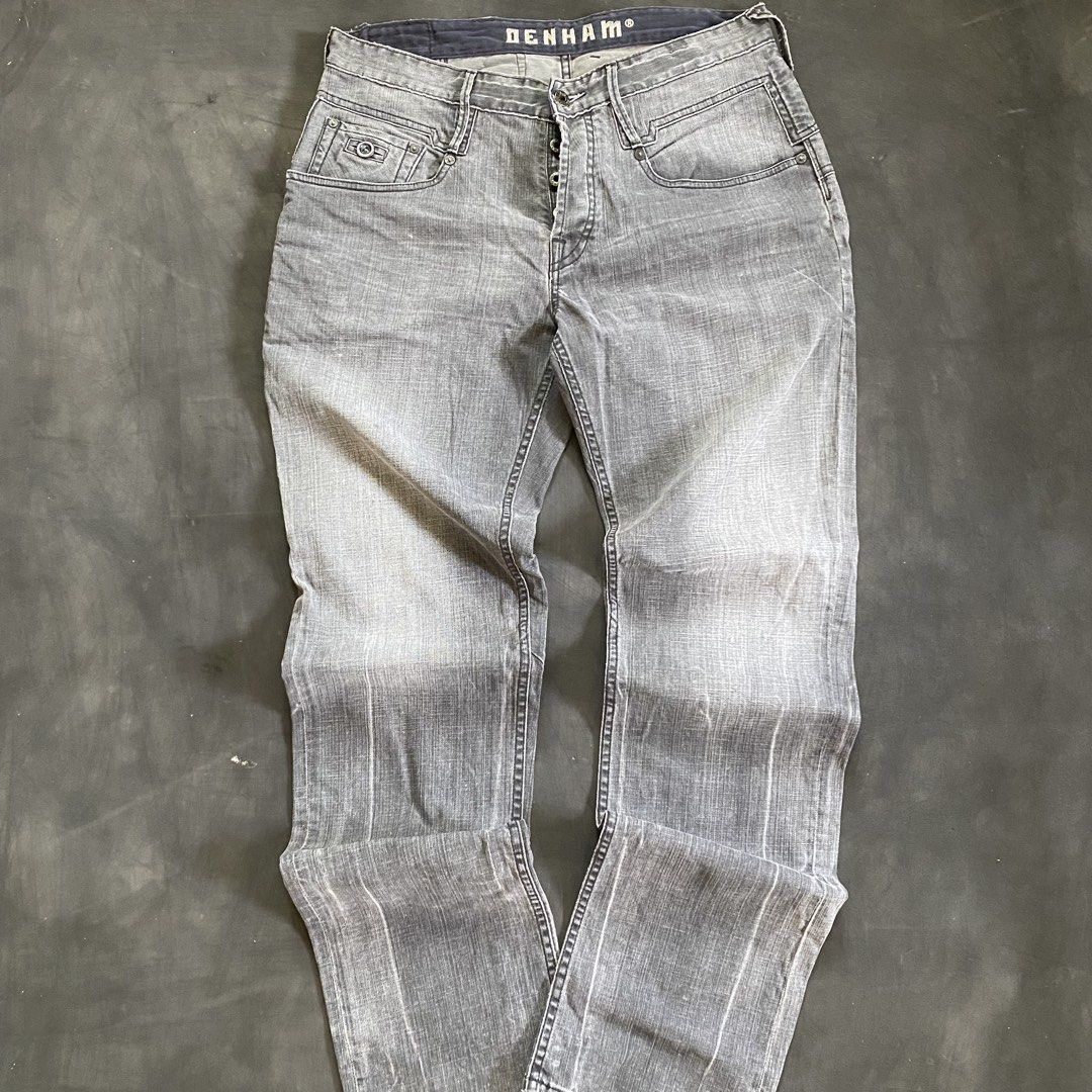 DENHAM Grey Button Fly Jeans (Category: Jeans) located in Tarlac. Submitted by thrifttuff_ (Listing ID 1449426661, Image 1). Description: 32-36W / 45L / 8.5LO Grey denim jeans from DENHAM. Button fly closure. Classic five-pocket styling. The denim is a washed grey with some subtle fading. Great for casual wear. Check out the details on the inner label..