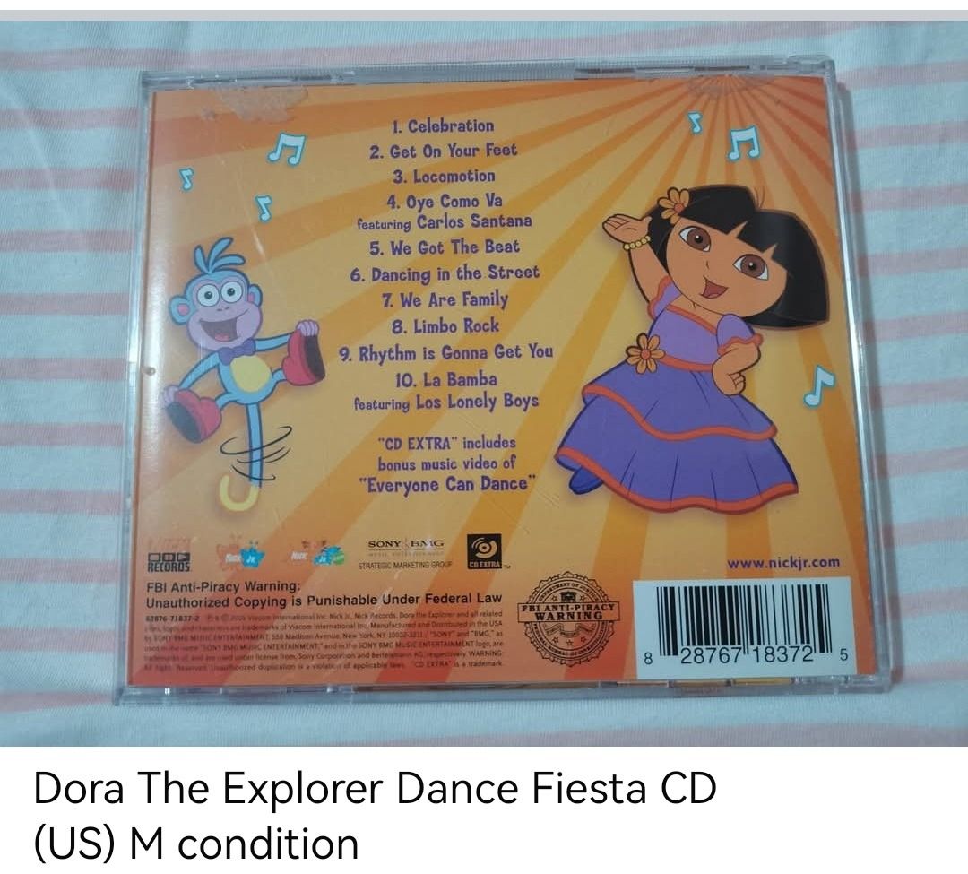Dora The Explorer Dance Fiesta CD (unsealed) (Category: CDs & DVDs) located in Dangcagan. Submitted by cd_haven5 (Listing ID 1449371613, Image 2). Description: #FORSALE #FORSALE #FORSALE #Authentic #Legit #Original We only sell original items. All items posted are on hand. Please message me for availability of the item/s because the items are also posted on my other online stores. All items are imported unless stated PH. We also accept Pre-orders