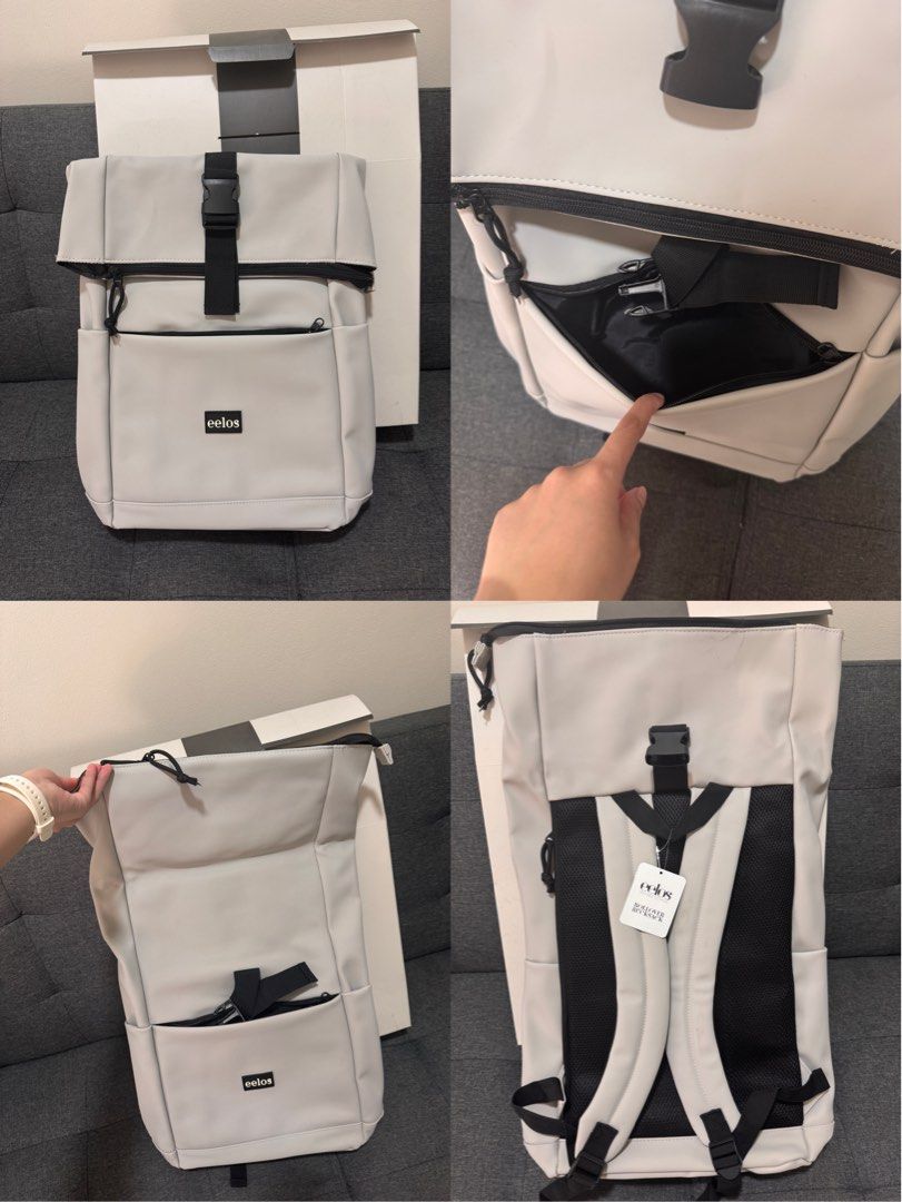 EELOS Rollover Rucksack Laptop Backpack (Category: Backpacks) located in Masbate. Submitted by panini07 (Listing ID 1449374503, Image 1). Description: ‼️Never been used‼️ - Brand new - Original price: 3k - Color: Light Grey - Padded compartment fits laptops - Convenient side pockets for water bottles - Made with durable material - Ideal for daily use, school, or travel More product details: https://eelos.com/products/rollover-rucksack-off-white K