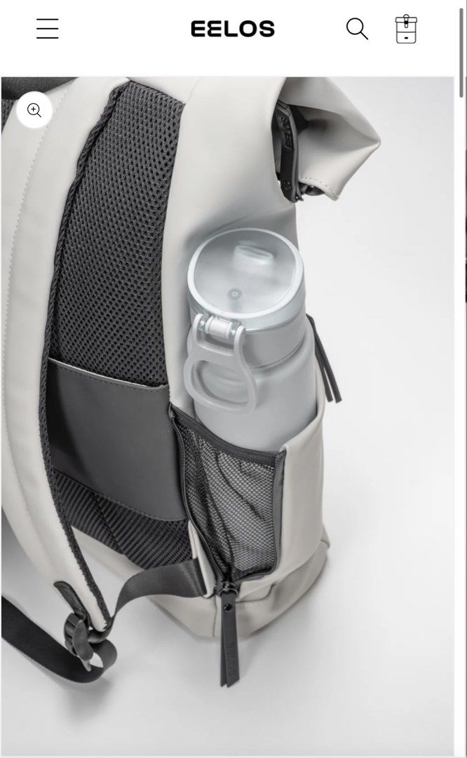 EELOS Rollover Rucksack Laptop Backpack (Category: Backpacks) located in Masbate. Submitted by panini07 (Listing ID 1449374503, Image 3). Description: ‼️Never been used‼️ - Brand new - Original price: 3k - Color: Light Grey - Padded compartment fits laptops - Convenient side pockets for water bottles - Made with durable material - Ideal for daily use, school, or travel More product details: https://eelos.com/products/rollover-rucksack-off-white K