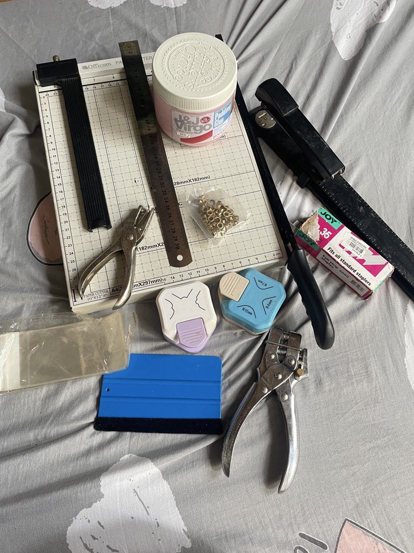 Epson Printer with Ink, Paper, and Crafting Tools (Category: Printers, Scanners & Copiers) located in Pasig City. Submitted by kiann. (Listing ID 1449392360, Image 3). Description: - Epson Printer with initial ink bottles - Additional pigment ink included - Copier paper - Photo sticker paper (glossy and matte) - Crafting tools: paper trimmer, stapler, hole punch, corner rounder - Ideal for home printing and DIY projects.
