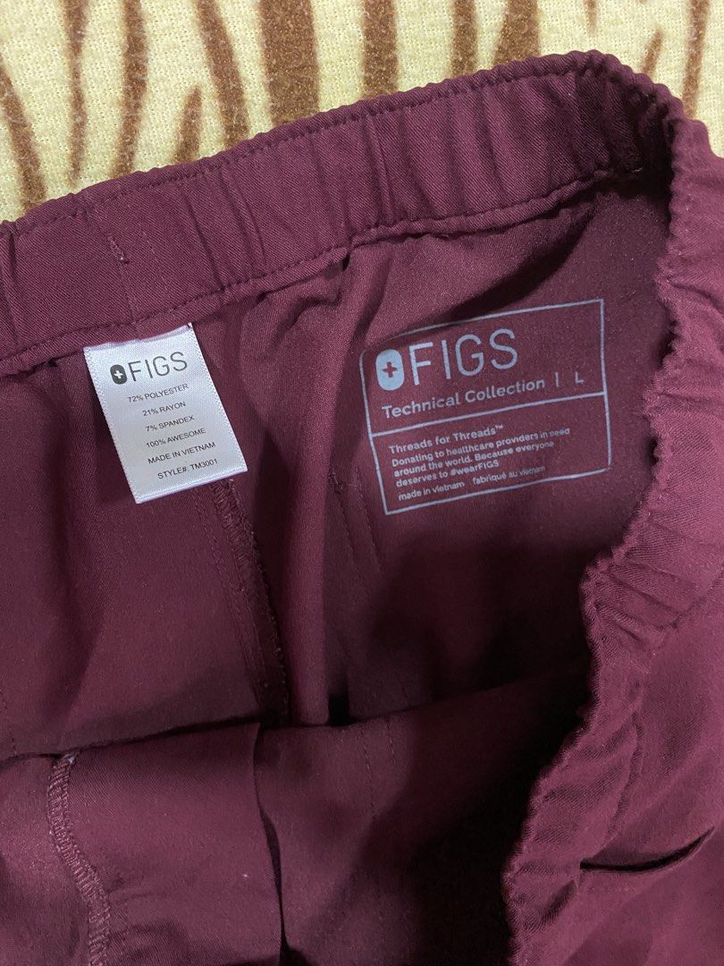 FIGS SCRUB BOTTOM MEN BURGUNDY (Category: Trousers) located in Bacoor. Submitted by statwears (Listing ID 1449409616, Image 3). Description: Condition: Like New No Issues Size: Large Color: Burgundy Model: Cairo Straight Leg ₱1200.