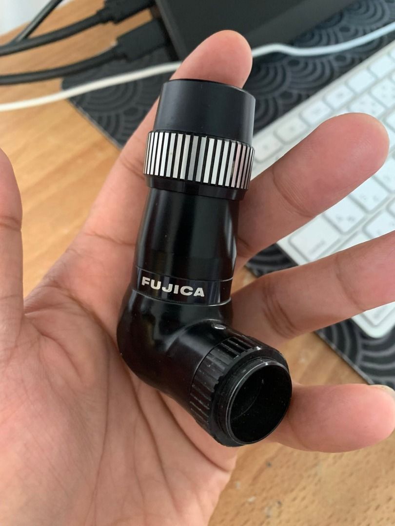 Fujica Angled Eyepiece Finder (Category: Cameras) located in Caloocan City. Submitted by kandmshop (Listing ID 1449530618, Image 1). Description: Fujica Angled Eyepiece Finder (Made in Japan). Compact, portable, and offers a different viewing angle with good grip. Perfect for your camera needs..
