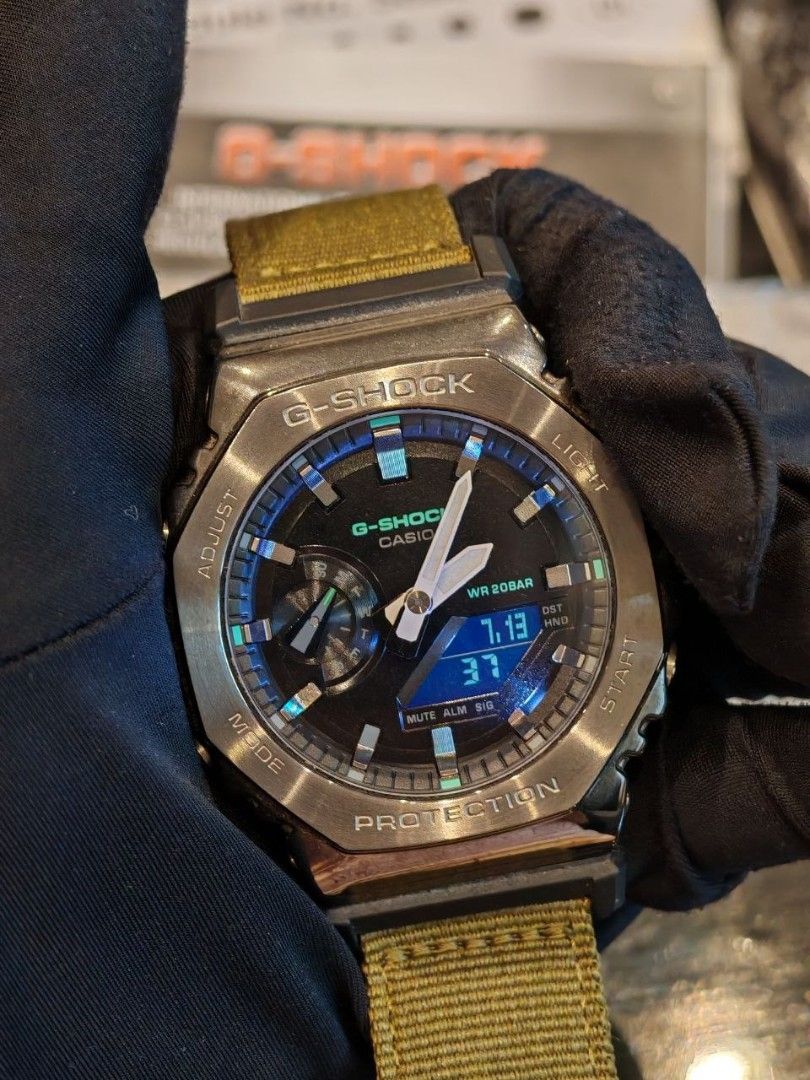 G Shock Gm2100 (Category: Watches) located in Kuantan. Submitted by fionastorekuantannicholas (Listing ID 1449417845, Image 3). Description: Now➡️rm469 Only Retail➡️rm1195 ‼️Offer Offer Price For More Information Wasap Us 60129693917 Join Our Tele gram Channel To View More fionastore95 Preloved Come With Fullset Year 2023 ✅Box ✅Card G Shock 2100 Series GM-2100CB-3ADR ‼️Condition Tip Top ‼️No Sign Of Crack Or Dent ✅200m Water Resistant ✅49.3*44.4*