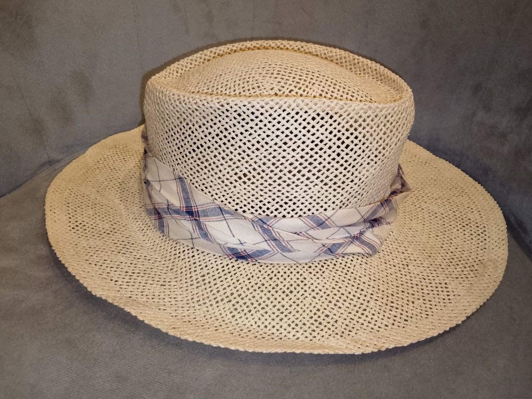 Golf Trends Straw Hat with Plaid Band (Category: Hats & Beanies) located in Binangonan. Submitted by yuristalin888 (Listing ID 1449353468, Image 3). Description: - Lightweight straw hat for sunny days - Breathable weave for comfort - Stylish plaid band accent - Provides excellent sun protection - Comfortable to wear - Made in the USA.