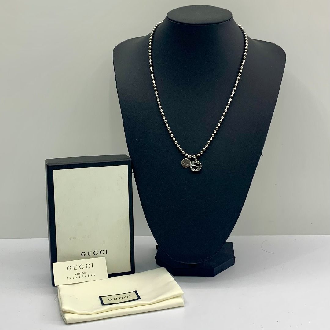 GUCCI INTERLOCKING AU925 NECKLACE 267009522 (Category: Accessories) located in Kuala Lumpur. Submitted by ecoring.my (Listing ID 1449444403, Image 3). Description: We’re excited to share that you can now shop EcoRing items anytime on our E-Commerce Website! All items are available exclusively online. Visit us: https://shop.eco-ring.com.my/ Condition: B Size : Please refer to the last photo Other defects/info: Pendant has scratches. Toggle has scr