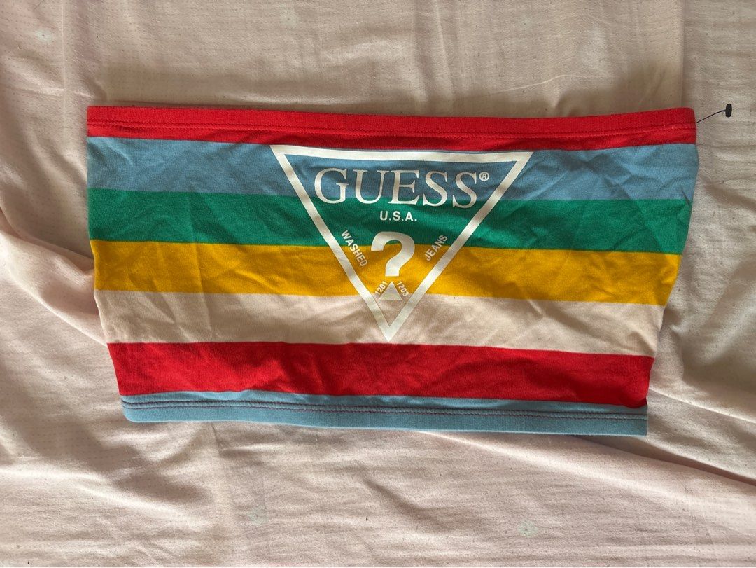 Guess Jeans Striped Tube top (Category: Others Tops) located in Marikina City. Submitted by koletteyy (Listing ID 1449386801, Image 1). Description: - bnwot - no crack sa print/not faded - AUTHENTIC - fits M-L or easy to alter if small/xs NO LOWBALLERS.
