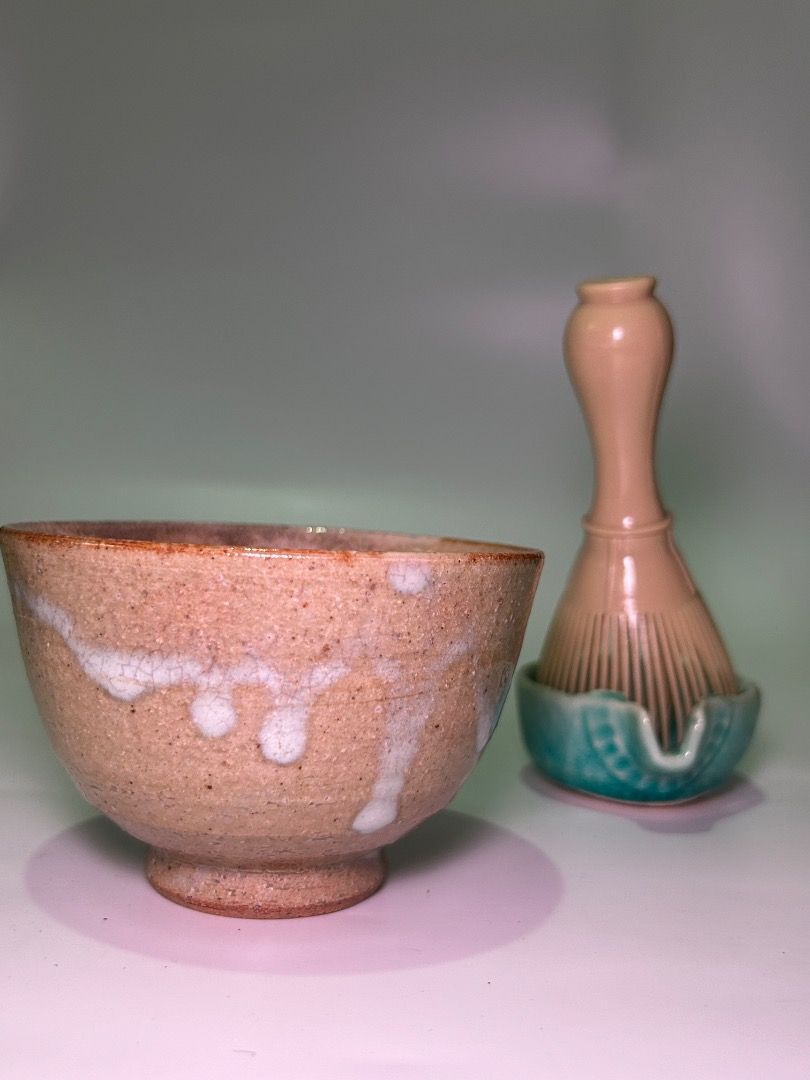 Handmade Ceramic Matcha Bowl only (Category: Coffee & Tea Tableware) located in Taguig. Submitted by Rare_findsmnl (Listing ID 1449436074, Image 1). Description: Code: Yumako Hagi-ware matcha bowl, characterized by its rustic, textured aesthetic and creamy white glaze drippings. ₱199 Available 2pcs Size: H: 2.8” Diameter 4” Color white Material: Stoneware 🍯in excellent condition 🍯thick & heavy 🍯with markings - Beautiful handmade ceramic matcha