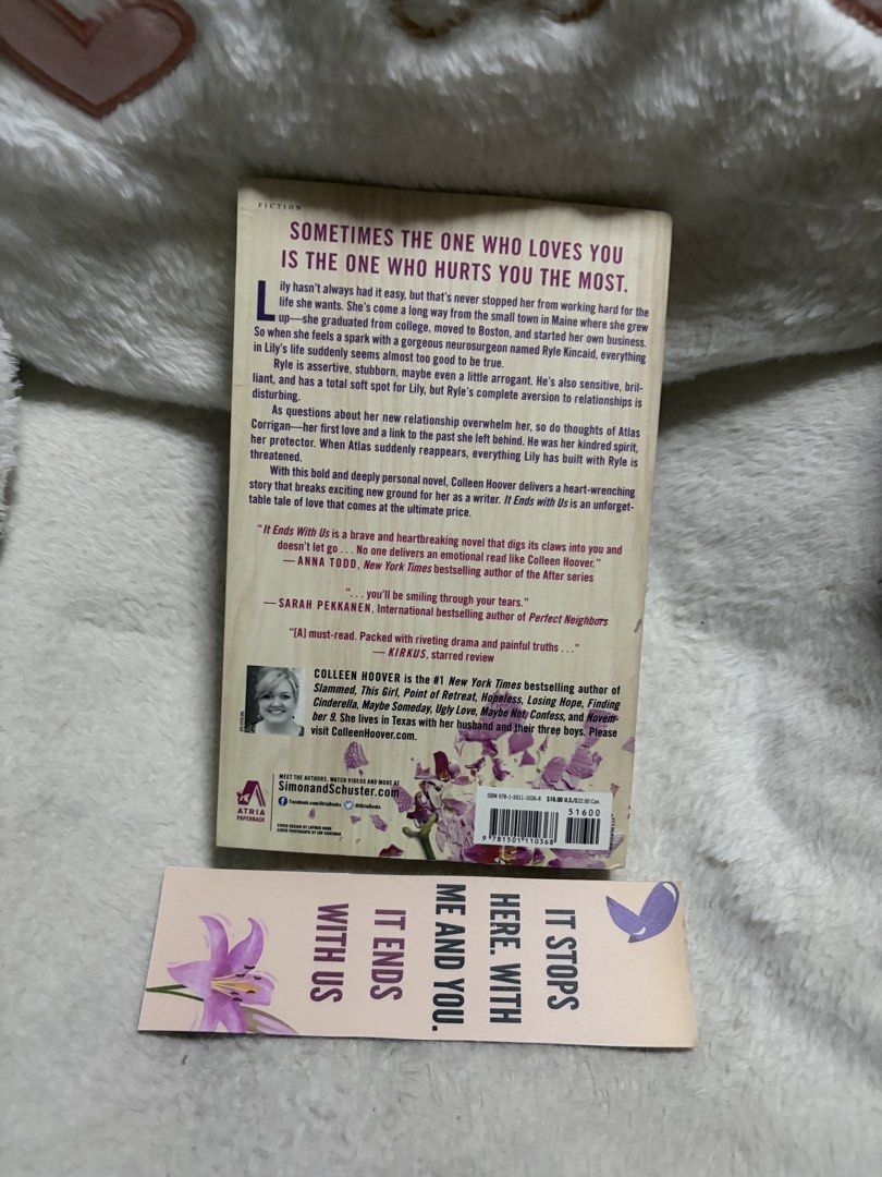 It Ends With Us - Colleen Hoover (Category: Storybooks) located in Manila. Submitted by ceescake (Listing ID 1449487682, Image 2). Description: comes with free bookmark! this is the US print version.