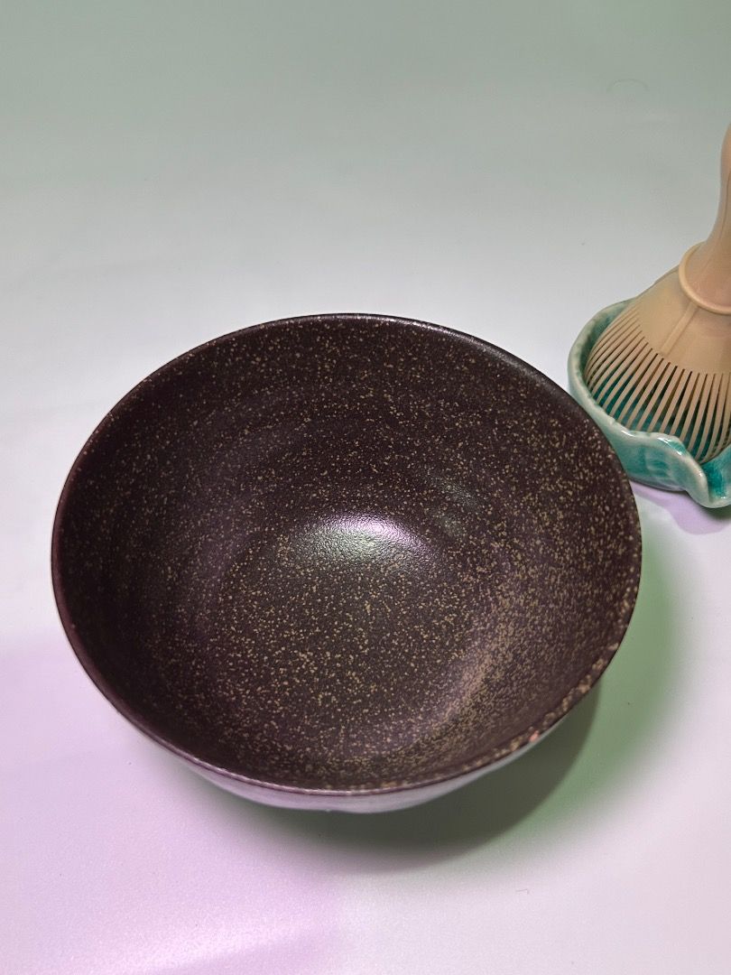 Japanese Matcha Chasen (Category: Coffee & Tea Tableware) located in Taguig. Submitted by Rare_findsmnl (Listing ID 1449401364, Image 3). Description: Code: Yamato This dark, speckle-glazed ceramic bowl resembles traditional Japanese tenmoku style tea bowls often used in tea ceremonies ₱200 Available 1pc Size: H: 3” Diameter 5” Color white strokes, gray and green Material: Stoneware Sellers favorite 🤩 🍯glazed 🍯in excellent condition 🍯thick & 