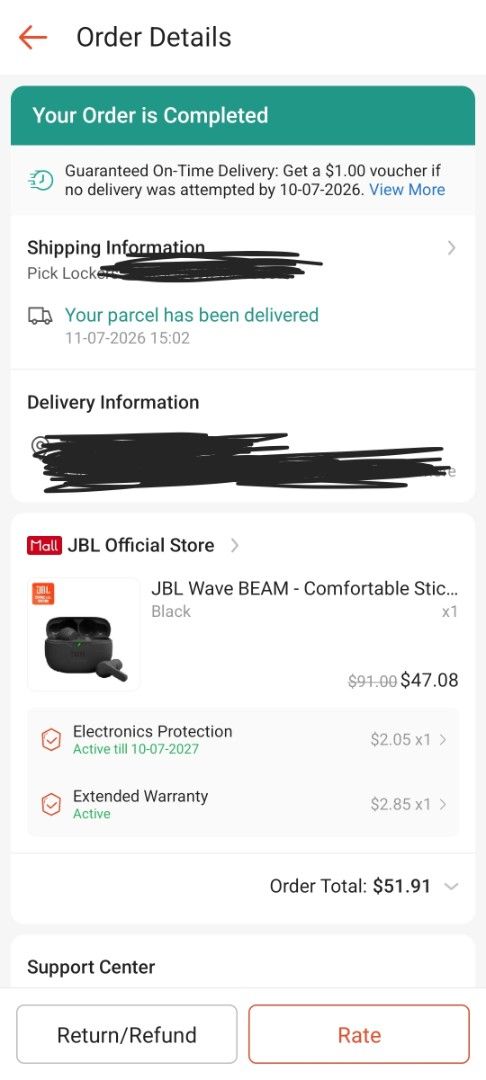 JBL Wave BEAM Wireless Bluetooth Earbuds509283467579904007