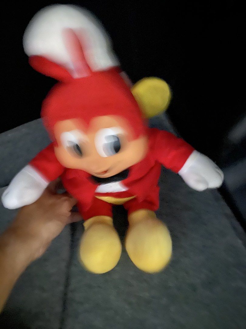 Jollibee Plush Toy Red Jacket Bowtie battery operared working (Category: Plushies & Soft Toys) located in Marikina City. Submitted by jtv17 (Listing ID 1449420946, Image 2). Description: Cute Jollibee plush toy, ready for a new home! Perfect for collectors or kids. Battery operated workin.