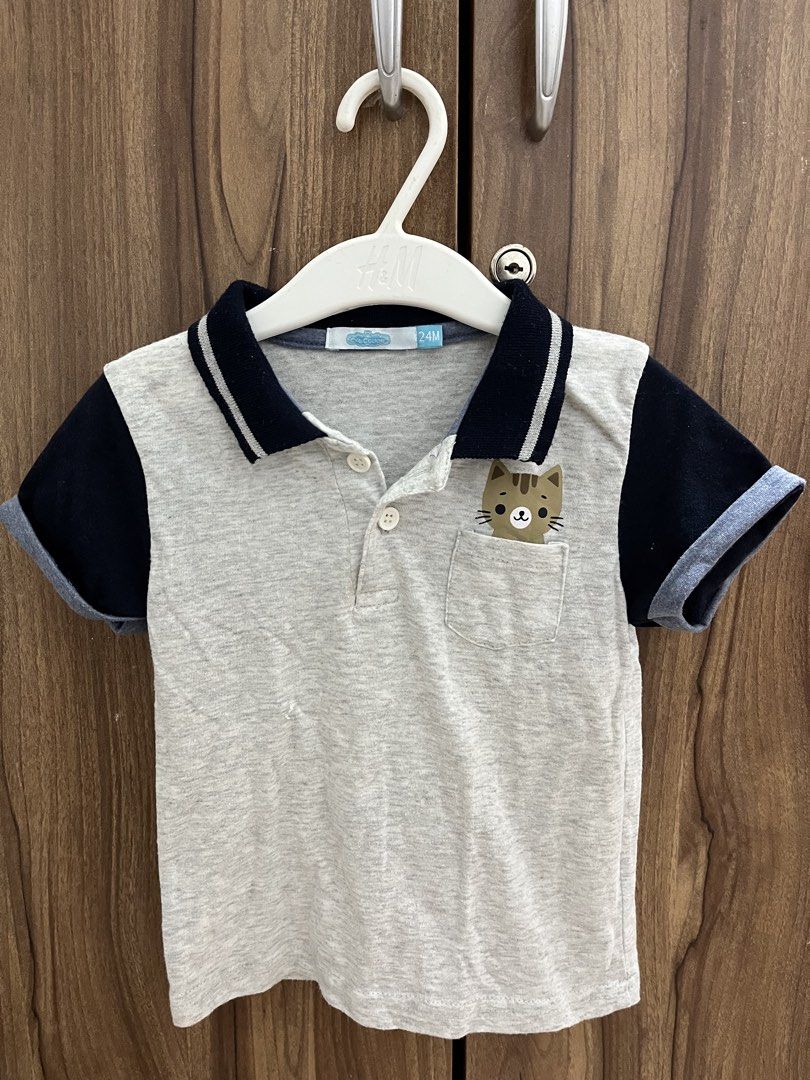 Kids Polo Shirt with Pocket Cat (Category: Babies & Kids Fashion) located in Binan City. Submitted by annvlrn (Listing ID 1449471921, Image 1). Description: • 24m on tag.