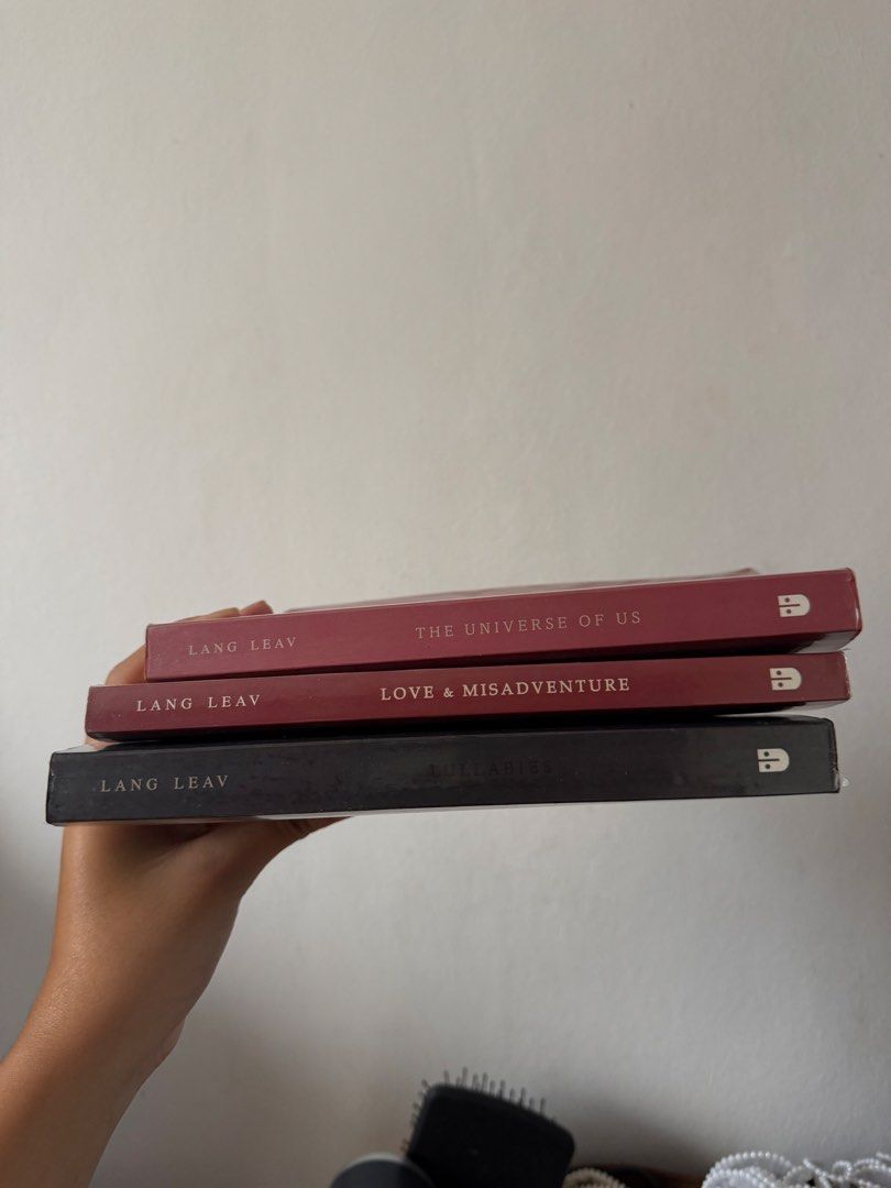 Lang Leav Poetry Books (Category: Storybooks) located in Lipa City. Submitted by xynami (Listing ID 1449410533, Image 2). Description: - 399 ea - 600 take 2 - 750 take all Lang Leav poetry books - Includes 'Love & Misadventure' and 'The Universe of Us', Lullabies original bought from national book store back in 2019 i think .