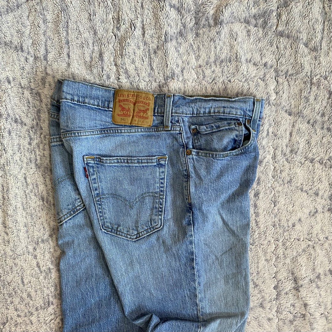 Levi's 541 Athletic Fit Light Wash Jeans (Category: Jeans) located in Dipolog. Submitted by thriftcher (Listing ID 1449429358, Image 3). Description: - Levi's 541 Athletic Fit Jeans - Light wash denim - Designed for comfort and everyday wear - Classic five-pocket styling - Secure button and zip fly closure 34 waist Dm.