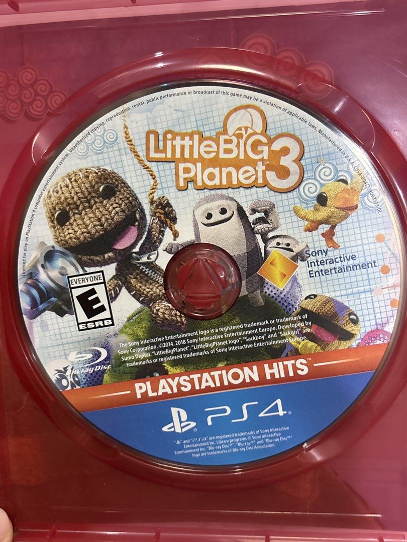 LittleBigPlanet 3 PlayStation Hits PS4 Game (Category: PlayStation) located in Manila. Submitted by p3arlescent (Listing ID 1449473452, Image 2). Description: - LittleBigPlanet 3 for PS4 - PlayStation Hits Edition - Embark on a handcrafted adventure with Sackboy - Play with friends online or locally - Fun for everyone - Disc and case included.