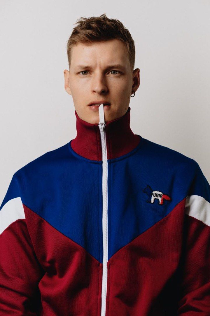 Maison Kitsune x Puma - Tri Color Track Jacket (Category: Coats, Jackets and Outerwear) located in Cavite. Submitted by commoncourtesy (Listing ID 1449503015, Image 1). Description: Authentic Size Medium.