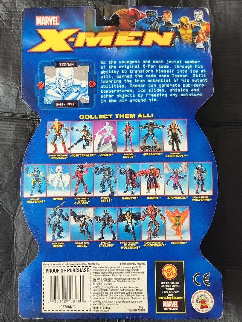 Marvel X-Men Iceman （分類：手辦雕像）位於 Hong Kong。 由 waikailee18728 提交（商品編號 1449341380，圖片 2）。簡介： 全新未開、吸塑已變黃.。