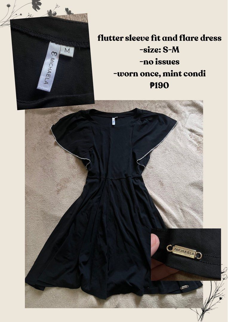 Michaela flutter sleeve fit-and-flare dress (Category: Dresses) located in Rizal. Submitted by flowerypt (Listing ID 1449379484, Image 1). Description: .
