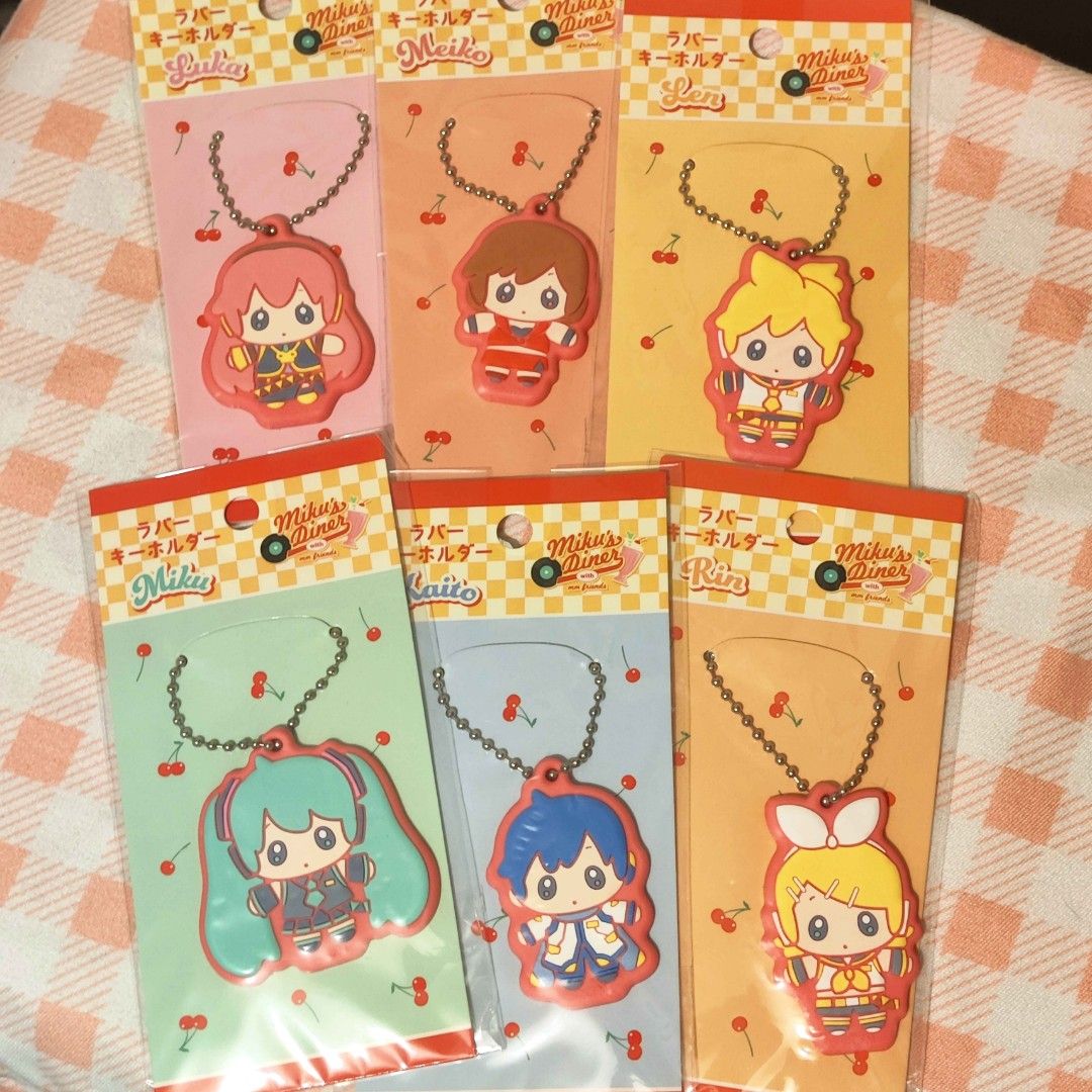 Miku's Dinner Rubber Keychains (Category: Character Goods) located in Imus. Submitted by nyaamuus (Listing ID 1449517194, Image 1). Description: 100 each 480 take all ┈┈୨♡୧┈┈ ୨୧ item info ♡ mostly preloved unless stated otherwise ♡ wysiwyg — please check all photos carefully ♡ minor flaws may be present due to storage ♡ perfectionists, please purchase with discretion ┈┈୨♡୧┈┈ ୨୧ shipping ♡ Location Imus, Cavite ♡ j&t express, ssd, lbc, gogo ♡ pack