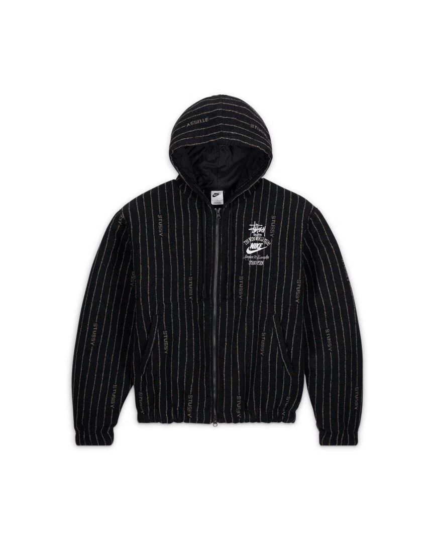由 cristiano0622 (刊登 ID 1449352774，圖片 3) 提交，位於 新北市 (New Taipei) 的 Nike x Stussy Striped Wool Jacket (類別：外套、夾克、大衣)，說明：尺寸:S size 衣長：64.0 公分 肩寬：50.0 公分 胸圍：117.0 公分 袖長：61.0 公分。